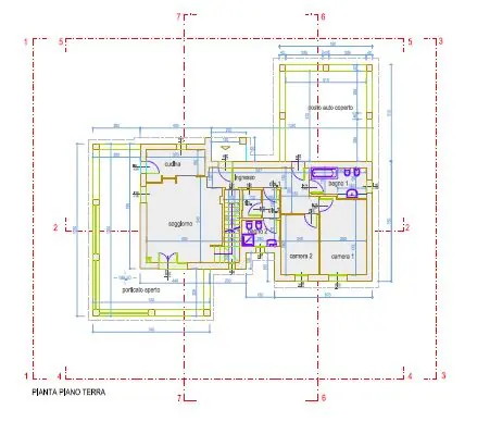 Planimetria del piano terra della villa Il Feudo